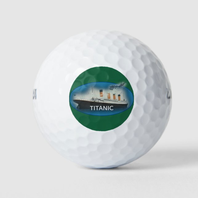 Balles De Golf Titanic Green Maritime White Star Line Ship (Devant)