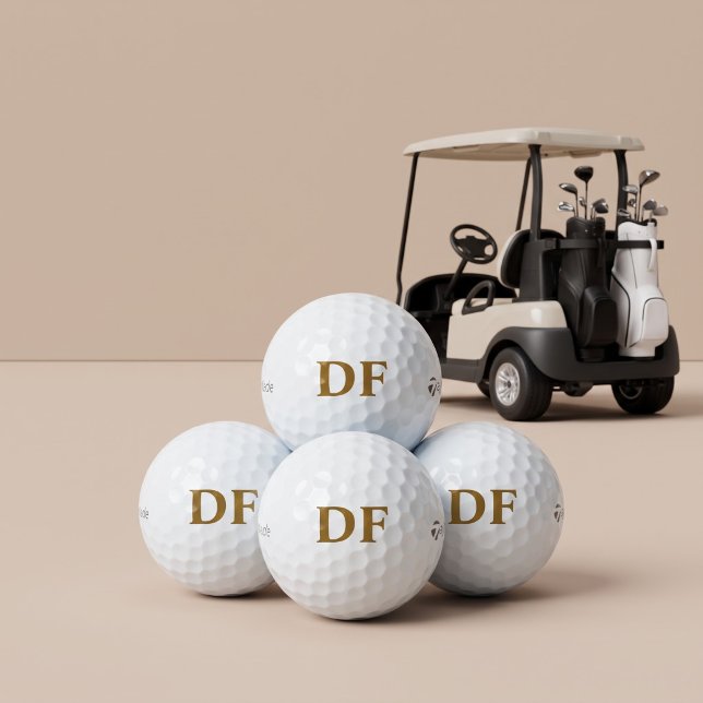 Balles de golf Titleist avec monogramme doré (Créateur téléchargé)