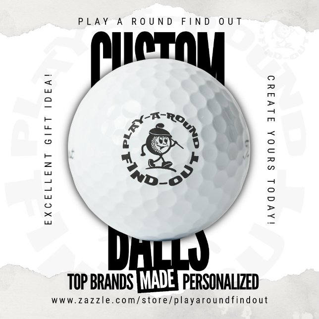 Balles De Golf Titleist Pro V1 P.A.R.F.O. Mascot Logo (Custom Golf Balls by Play A Round Find Out, this is the flagship design baring the stores logo)
