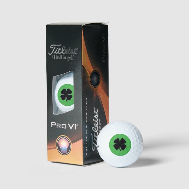 Balles de golf Titleist Pro V1 vertes Black Clover (Conditionnement)