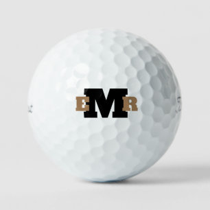 Balles De Golf Titulaire de monogramme noir et or personnalisé VI