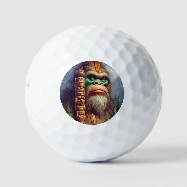Balles De Golf Totem amérindien de Bigfoot (Devant)