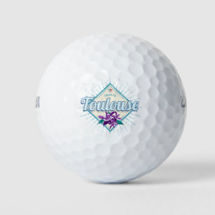 Balles De Golf Toulouse City France Violets rétro Vintage Souveni