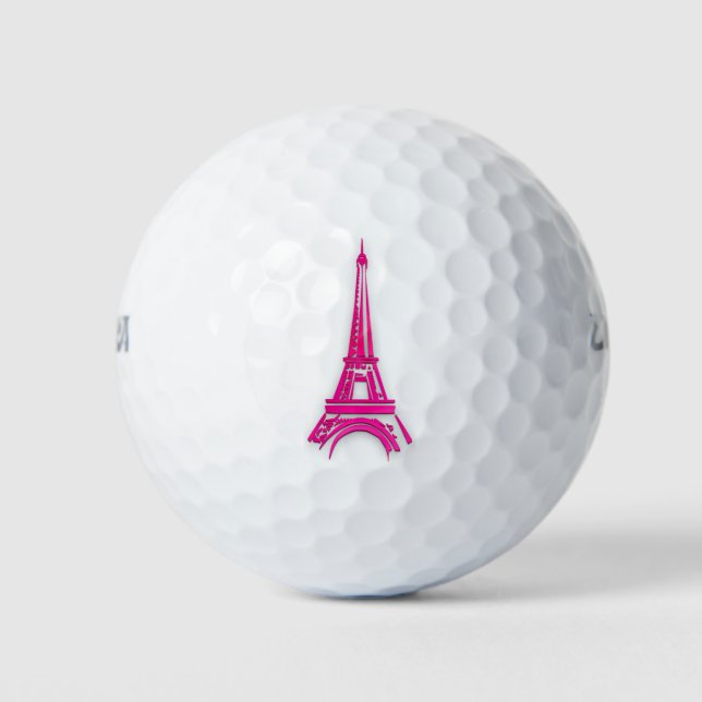 Balles De Golf Tour Eiffel 3d, clipart France (Devant)