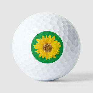 Balles De Golf Tournesol jaune sur Vert clair