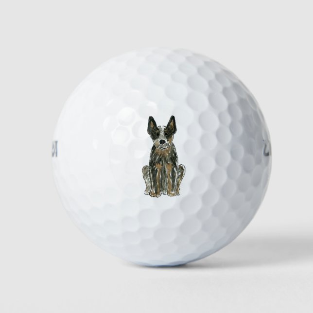 Balles De Golf Tourterelle australienne Blue Heeler Golf Balls (Devant)