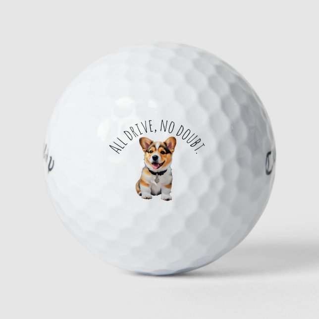 Balles De Golf 'Tout à fond, pas de doute' Confiance Humour Migno (Devant)