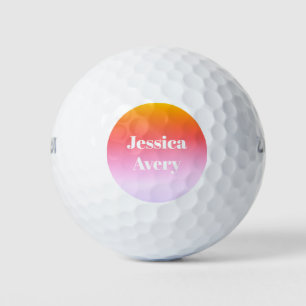Balles De Golf Tout nom Ombre colorée de texte stylisé rétro-mo