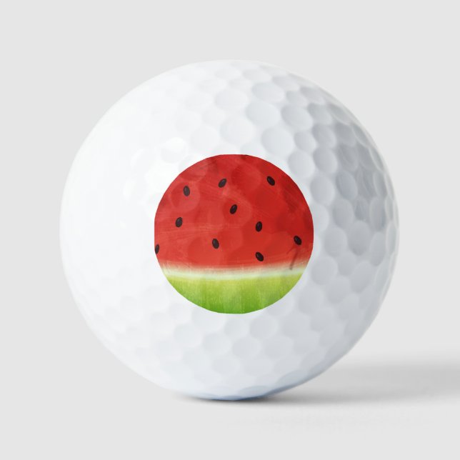 Balles De Golf Tranche géante de pastèque à l'aquarelle mignonne  (Recto)