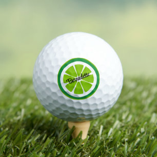Balles De Golf Tranches de chaux sur Citrus blanc été personnalis