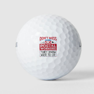 Balles De Golf Travailleur Postal Funny Sait Où Vous Vivez