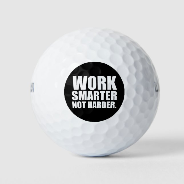 Balles De Golf Travaillez Intelligemment Pas Dur Motivation (Devant)