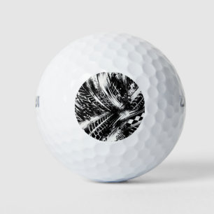 Balles De Golf Tread & Chaos – Abstract Black-and-White Tire Trac