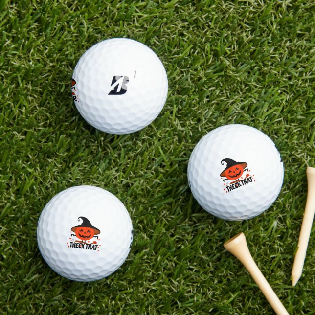 Balles De Golf Treck Trat Citrouille Sourire (Herbe in situ)