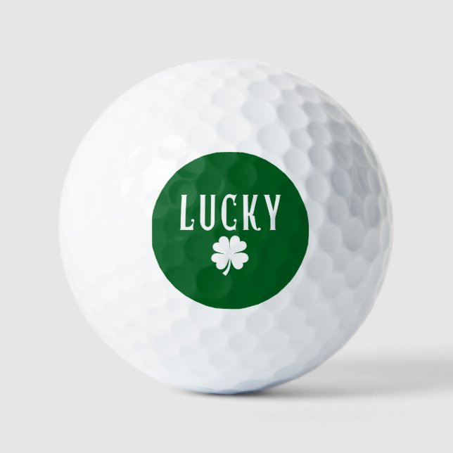 Balles De Golf Trèfle à quatre feuilles chanceux St Patrick  (Recto)
