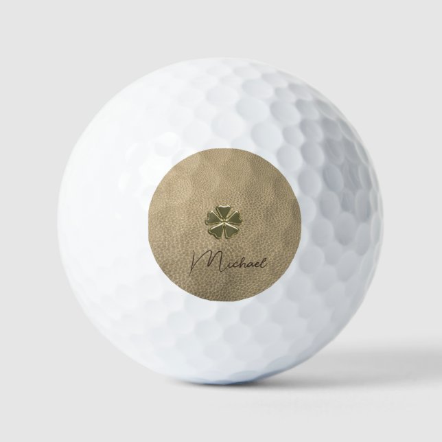 Balles De Golf Trèfle élégant Saint-Patrick en cuir (Recto)