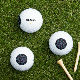 Balles De Golf Triangle bleu et violet Mandala