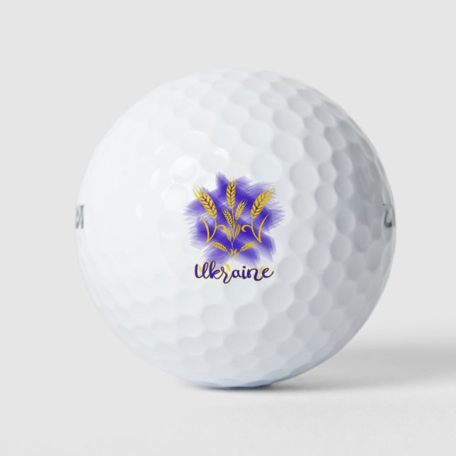Balles De Golf Trident ukrainien fait d'oreille de blé (Devant)