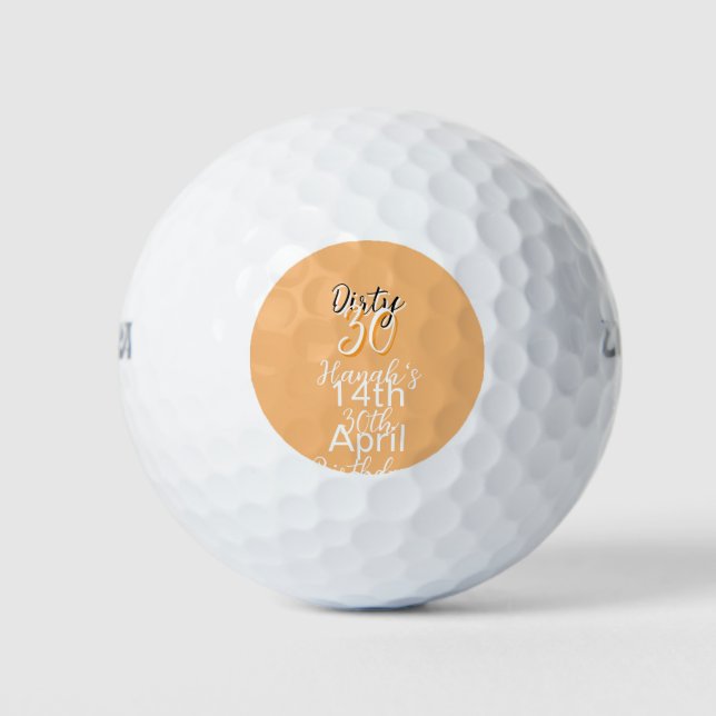 Balles De Golf Triste trente orange blanc simple rétro annonce d' (Devant)
