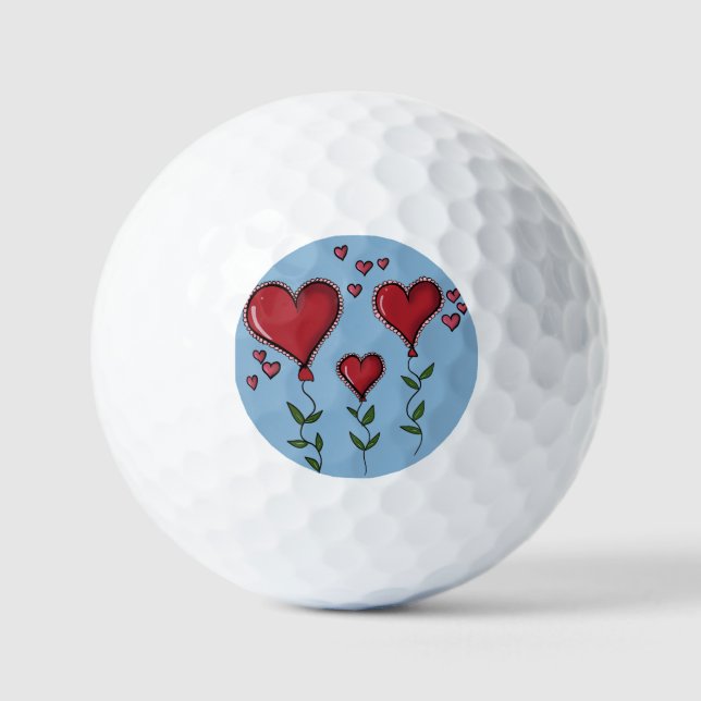 Balles De Golf Trois Coeurs mignons (Recto)