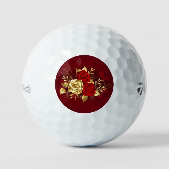 Balles De Golf Trois Roses de bijoux (Recto)
