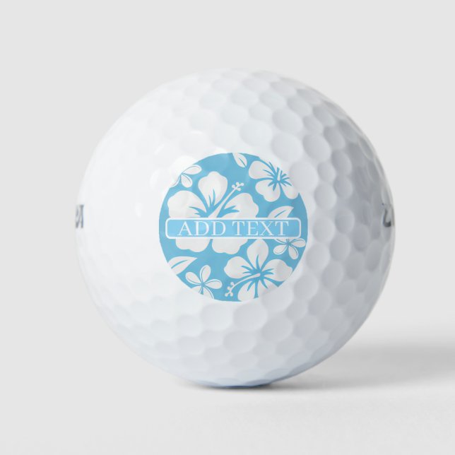 Balles De Golf Tropical Blue Beach FLowers (Devant)