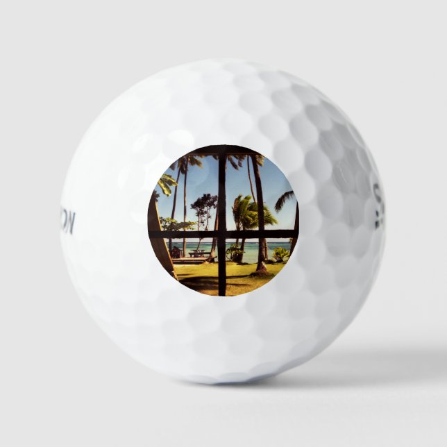 Balles De Golf Tropical Fiji Beach Scene ssf gbcna (Recto)