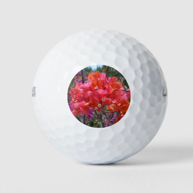 Balles De Golf Tropical Pink Bougainvillea Island Floral (Devant)