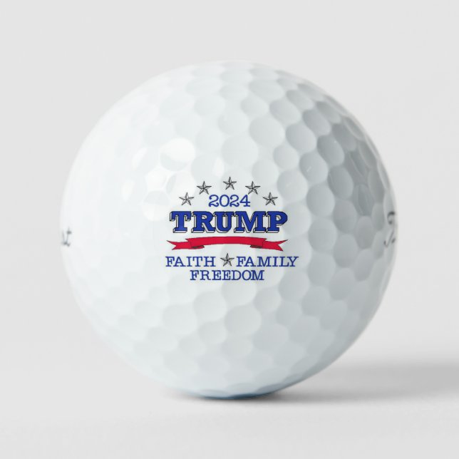 Balles De Golf Trump 2024 Foi Liberté familiale (Recto)