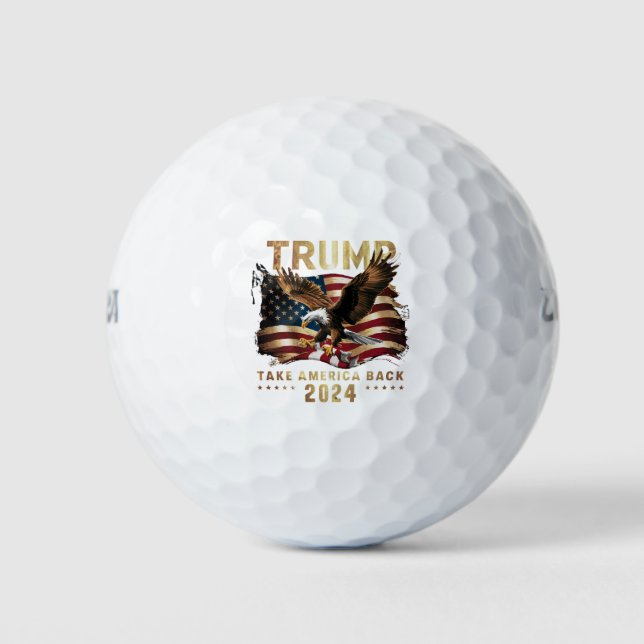 Balles De Golf Trump 2024 Reprendre l'Amérique Drapeau américain  (Devant)