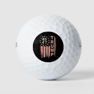 Balles De Golf Trump 45 47 Vintage Retro America USA Drapeau