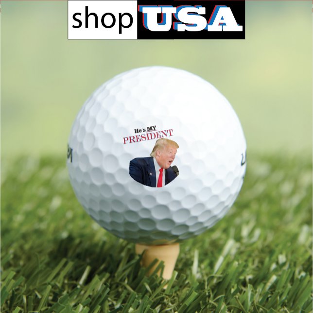 Balles De Golf Trump Patriotic 🚗 USA Il est mon président (Créateur téléchargé)