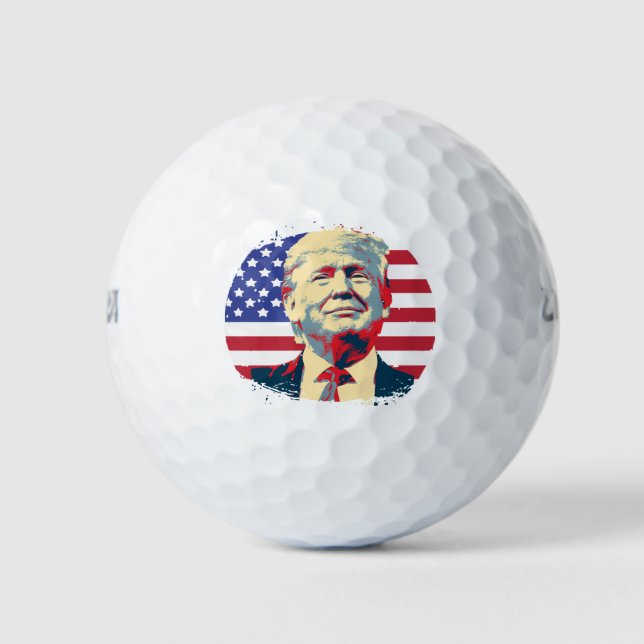 Balles De Golf Trump USA Drapeau Garder l'Amérique Grand Trump 20 (Devant)