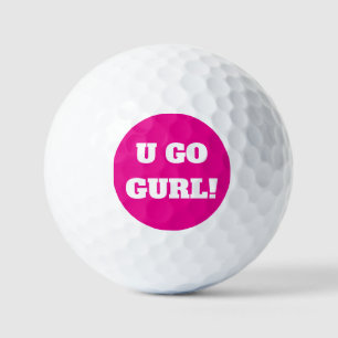 Balles De Golf "TU VAS GURL !" Hot Pink Golf Ball !