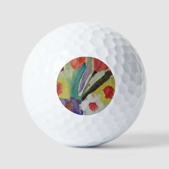 Balles De Golf Tulipes Abstraites et fleurs de printemps (Recto)