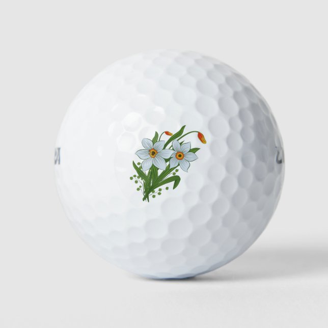 Balles De Golf Tulipes et fleurs de jonquilles (Devant)