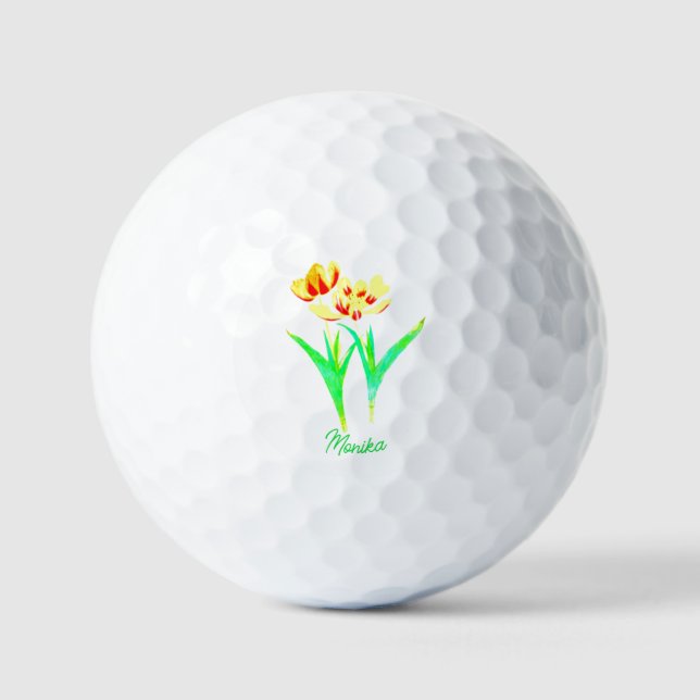 Balles de Golf Tulipes Jaunes (Recto)