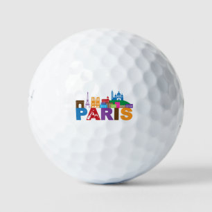 Balles De Golf Typographie colorée de Paris, France