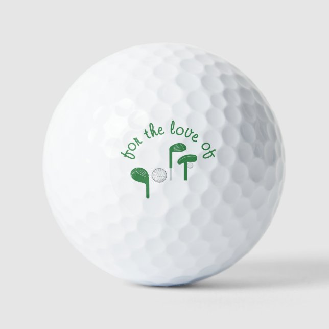 Balles De Golf Typographie "Fun Fathers Day "Pour l'amour du golf (Recto)