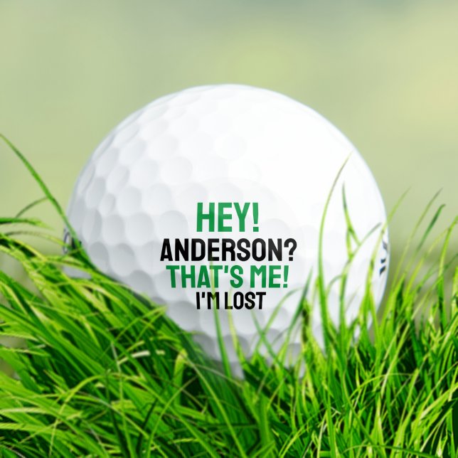 Balles De Golf Typographie noire verte Funst Lost Golf Ball (Créateur téléchargé)