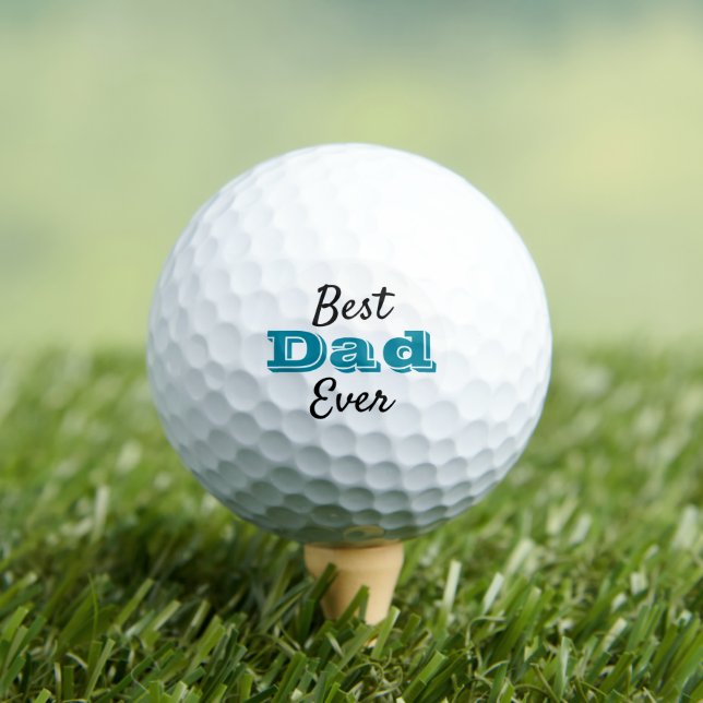 Balles De Golf Typographie turquoise Meilleur Papa Ever Cool Mode (T-shirt Insitu)