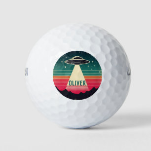 Balles De Golf UFO Vintage au Coucher de Soleil Personnalisé