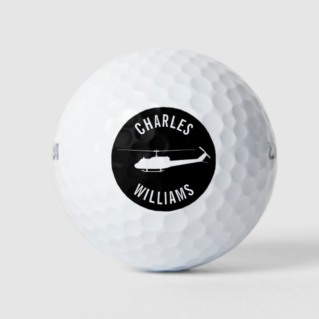 Balles De Golf UH-1 Huey Golf Ball avec nom personnalisé (Devant)