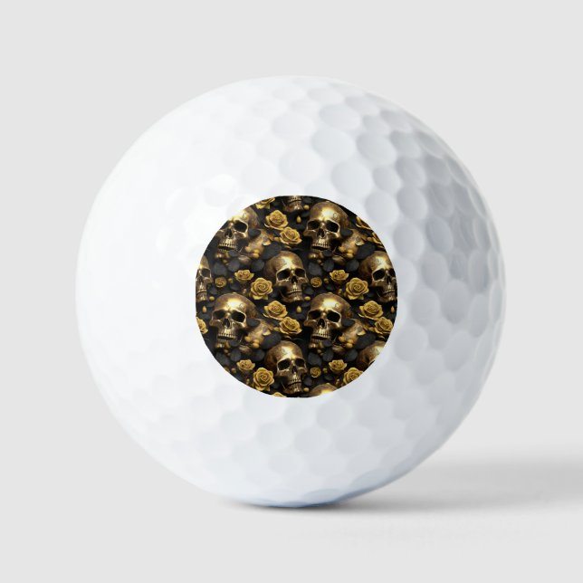 Balles De Golf Un crâne et une série Rose 8 (Recto)