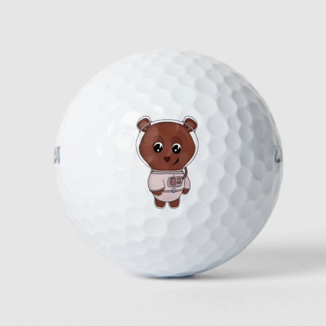 Balles De Golf Un ours astronaute portant une combinaison spatial (Devant)