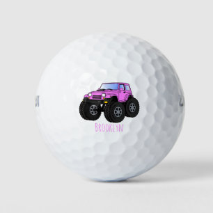 Balles De Golf Un Pink Monster Cartoon