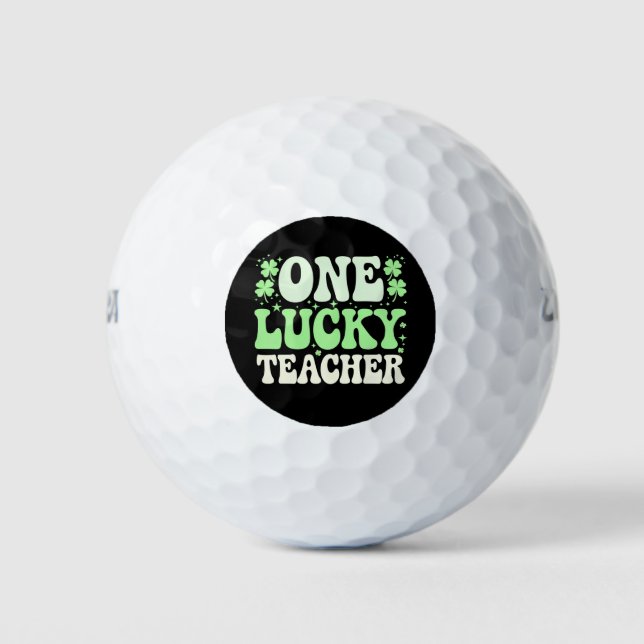 Balles De Golf Un professeur chanceux professeur rétro groovy St- (Devant)