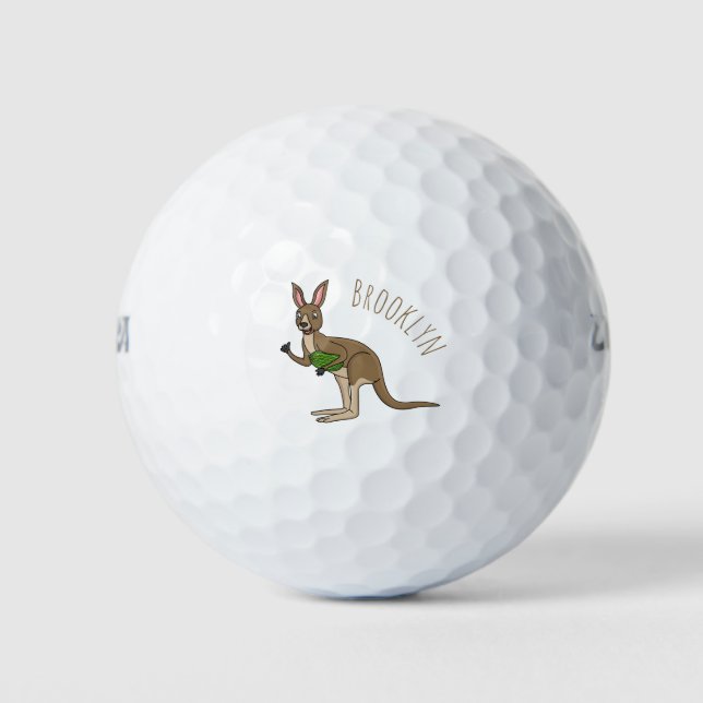 Balles De Golf Une jolie illustration de kangourou australien (Devant)
