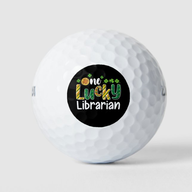 Balles De Golf Une Lucky Librarian School St Patrick's Day (Devant)