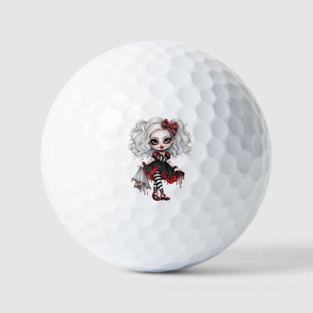 Balles De Golf Une mignonne fille Halloween collection de design  (Recto)